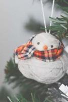 Cute Chubby Snowman Christmas Tree Ornament