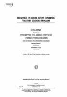 Department of Defense Actions Concerning Voluntary Education Programs