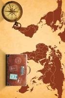 World Travel Map With Compass and Suitcase Journal