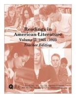 Readings in American Literature Volume II