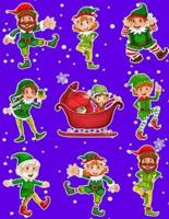 Christmas Holiday Sticker Album Dancing Elves