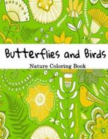 Butterflies and Birds Nature Adult Coloring Book