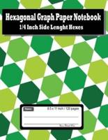 Hexagonal Graph Paper Notebook; 1/4 Inch Side Lenght Hexes