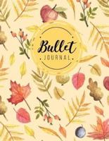 Bullet Journal: Quarterly Planner With Blank Yearly & Monthly Calendar, and Habit Tracker, 120 Dot Grid & 15 Lined Pages, 8.5x11in, Autumn Leaf Design