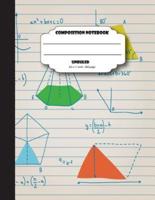 Composition Notebook Unruled 8.5 X 11 Inch 200 Page, Math Write and Draw Doodles