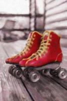 Red Roller Skates - Blank Notebook