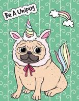 Big Fat Journal Notebook for Dog Lovers Unicorn Pug - Green