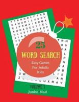 25 Word Search Easy Games For Adults Kids Volume 1