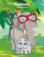 Elephants Coloring Book 1 & 2