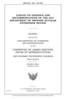 Update on Findings and Recommendations of the 2014 Department of Defense Nuclear Enterprise Review