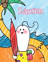 Lauren: Personalized Children's Coloring Book, Ima Gonna Color My Day at the Beach