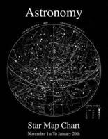 Astronomy Star Map Chart November 1st to January 20th