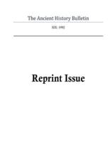 Ancient History Bulletin Volume Six