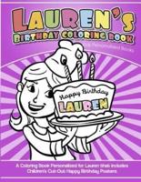 Lauren's Birthday Coloring Book Kids Personalized Books