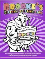 Brooke's Birthday Coloring Book Kids Personalized Books