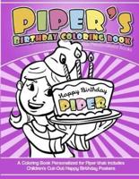 Piper's Birthday Coloring Book Kids Personalized Books