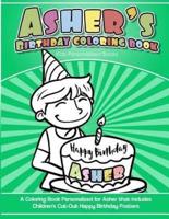 Asher's Birthday Coloring Book Kids Personalized Books