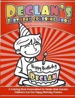 Declan's Birthday Coloring Book Kids Personalized Books