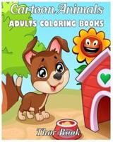 Cartoon Animals Adult Coloring Book