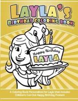 Layla's Birthday Coloring Book Kids Personalized Books