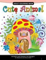Cute Animal Adult Coloring Book