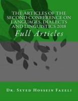 The Articles of the Conference on Languages, Dialects and Linguistics 2018