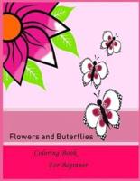 Flower and Butterflies Coloring Book for Beginner
