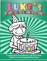 Luke's Birthday Coloring Book Kids Personalized Books