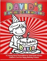 David's Birthday Coloring Book Kids Personalized Books