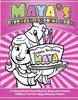 Maya's Birthday Coloring Book Kids Personalized Books