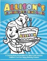 Allison's Birthday Coloring Book Kids Personalized Books