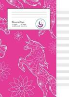 Manuscript Paper: Floral Unicorn   A4 Blank Sheet Music Notebook