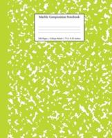 Marble Composition Notebook College Ruled: Green Marble Notebooks, School Supplies, Notebooks for School