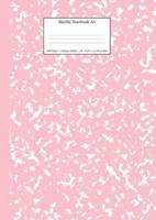 Marble Notebook A4: Pink Marble College Ruled Journal