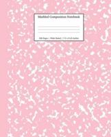 Marbled Composition Notebook: Pink Marble Wide Ruled Paper Subject Book