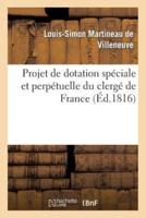 Projet de dotation spéciale et perpétuelle du clergé de France