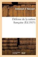 Défense de la nation française