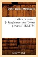 Lettres persanes. Tome 1 (Éd.1754)