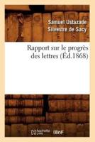 Rapport sur le progrès des lettres (Éd.1868)