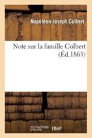 Note sur la famille Colbert