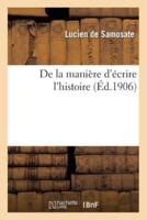 De la manière d'écrire l'histoire