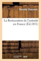La Restauration de l'autorité en France