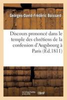 Discours prononcé dans le temple des chrétiens de la confession d'Augsbourg à Paris