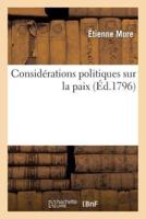 Considérations politiques sur la paix