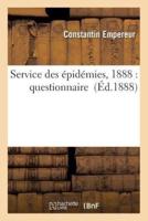 Service des épidémies, 1888 : questionnaire