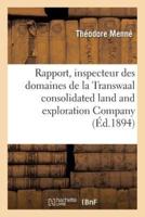 Rapport de M. Théodore Menné, inspecteur des domaines de la Transwaal consolidated land