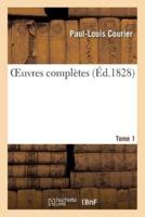 Oeuvres complètes Tome 1
