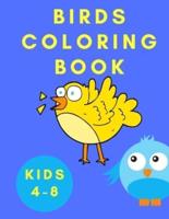 Birds Coloring Book Kids 4-8