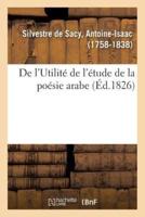 De l'Utilité de l'étude de la poésie arabe