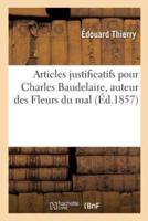 Articles justificatifs pour Charles Baudelaire, auteur des Fleurs du mal